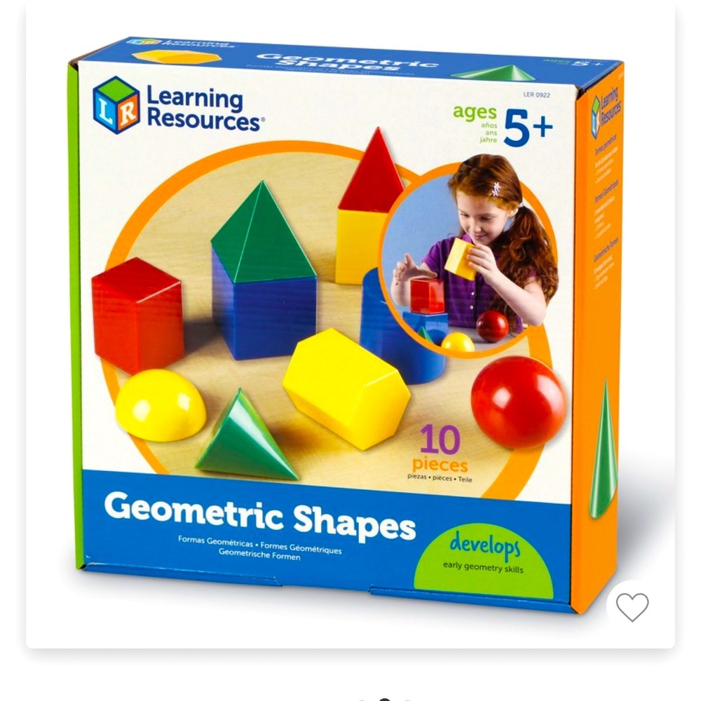 🌸Very rare Learning Resources Colorful Geometric Shapes 10 piece Set